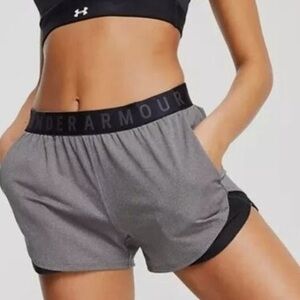 Under Armour Play 3.0 Up Gray & Black Athletic Shorts Sz 3X